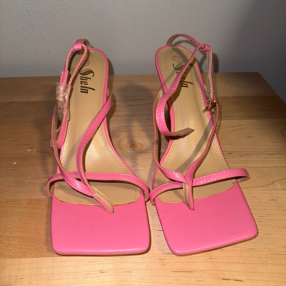 Vibrant Pink Strappy Heels
